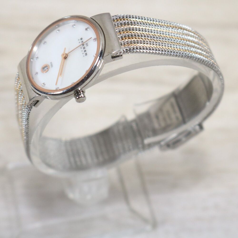 Skagen Denmark Women's Watch – Pre-Owned, New Battery, Round, Silver/White - Picture 3 of 8